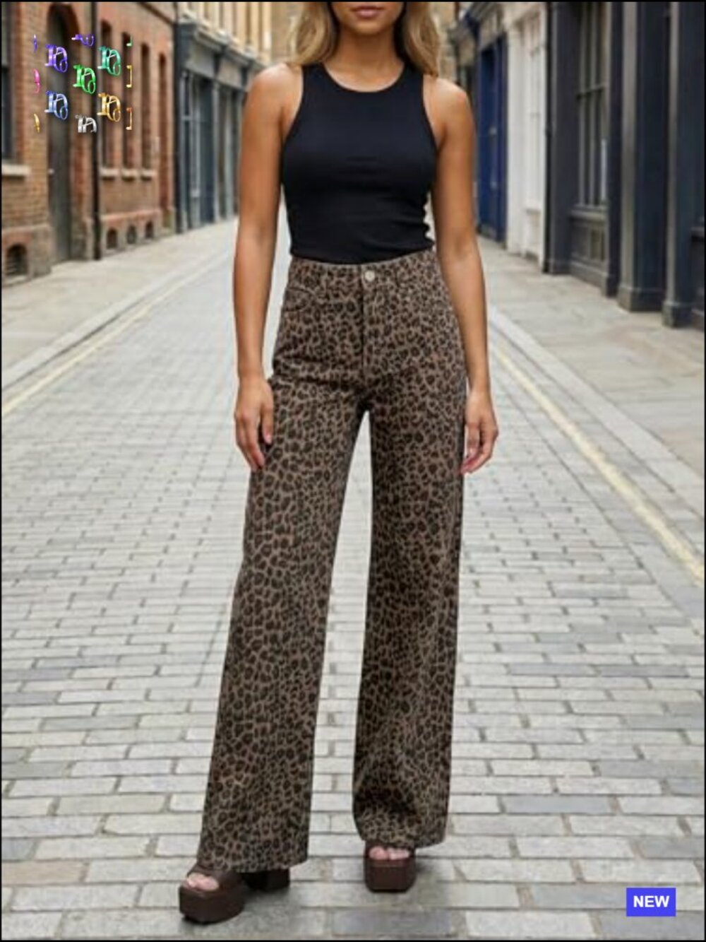 High Waisted Wide Leg Baggy Stretchy Denim Jeans with Pockets Y2K Retro - Picture 5 of 7